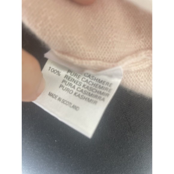 CASHMERES  made in Scotland Soft Pink Cashmere Cardigan White Trim Small - Picture 5 of 8